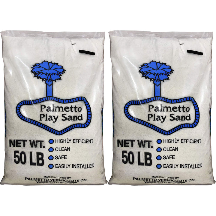 Palmetto Natural Play Sand for Sand Box & Play Areas, 50 Pounds, Creme (2 Pack) - VMInnovations