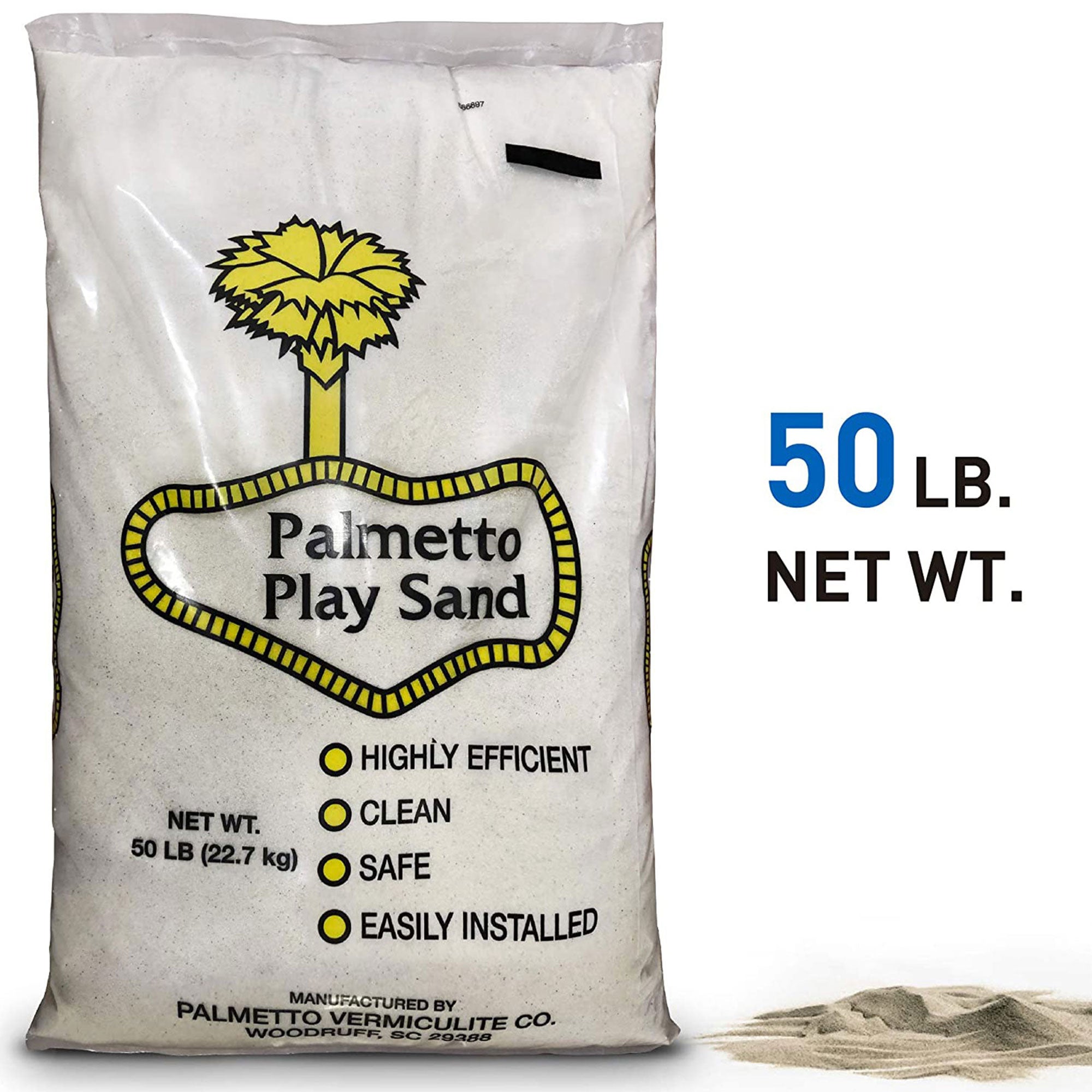 Palmetto 2 Pack Natural Play Sand for Sand Box, Play Areas, Home, 50 LB, Creme