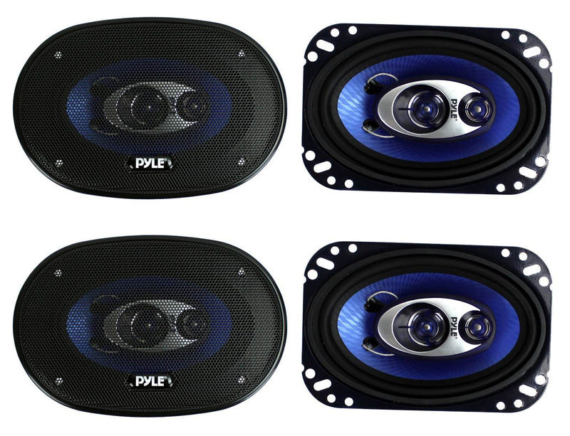 Pyle PL463BL 4x6" 240W 3 Way Coaxial Car Speakers Stereo Blue