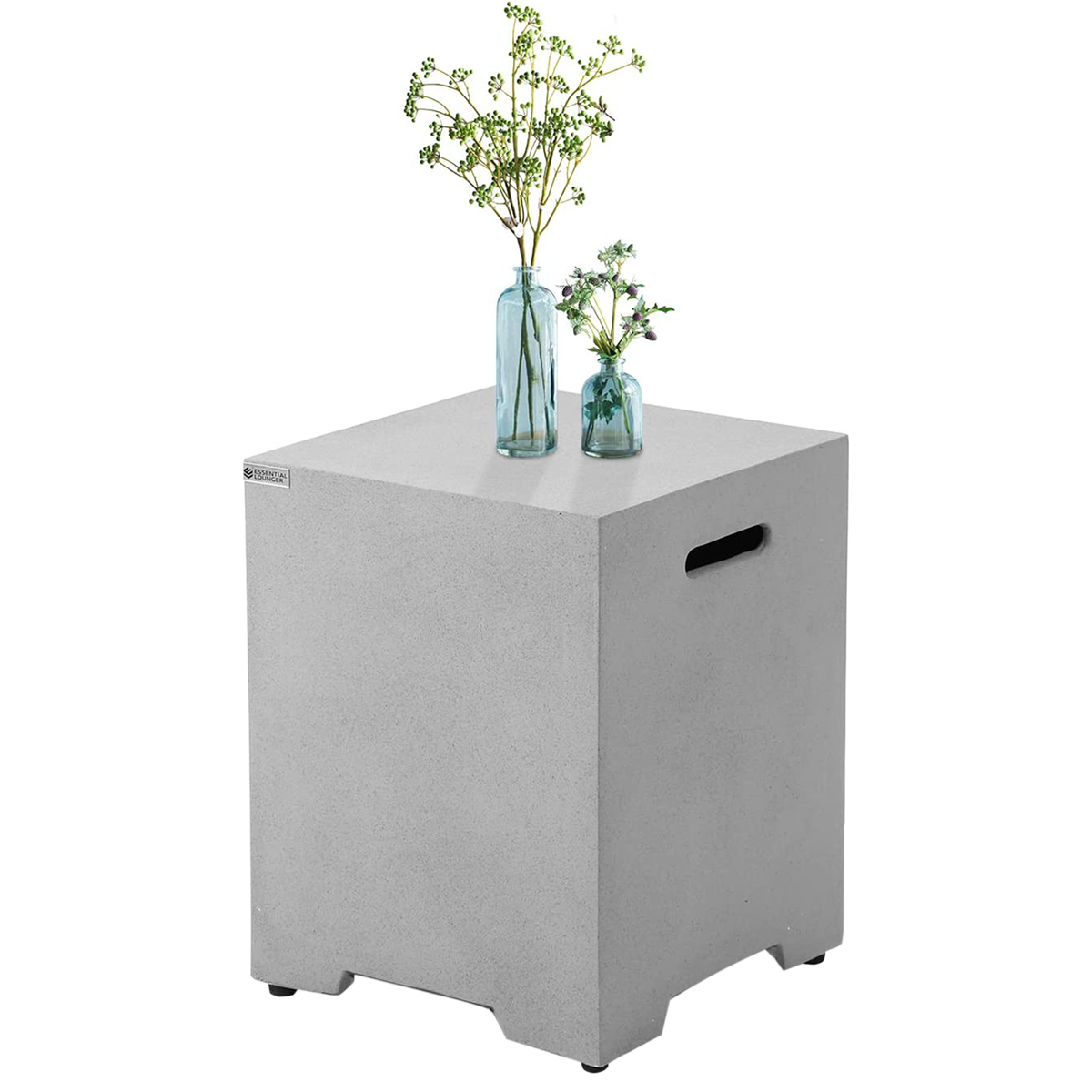 ESSENTIAL LOUNGER Propane Tank Cover Hideaway Table w/Handles,Gray(Used)