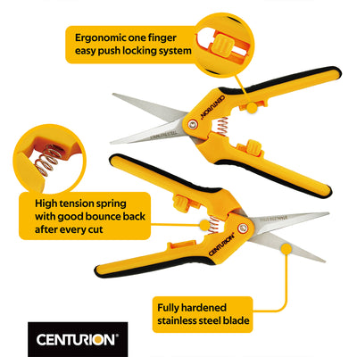CENTURION Stainless Precision Snip Curved/Straight Pruning & Trimming Shear Set