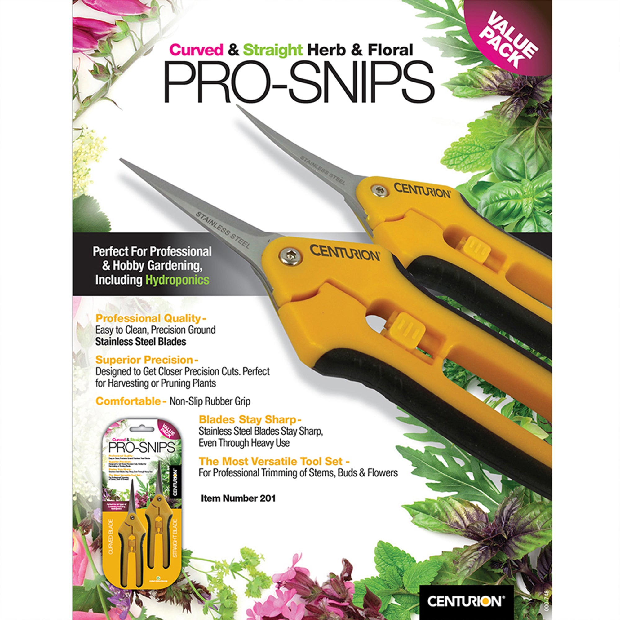 CENTURION Stainless Precision Snip Curved/Straight Pruning & Trimming Shear Set - VMInnovations