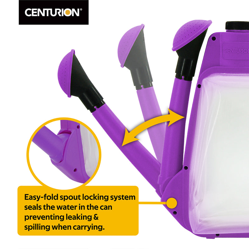 CENTURION 1.5 Gallon Foldable Outdoor Watering Can with Rotate Nozzle, Lavender