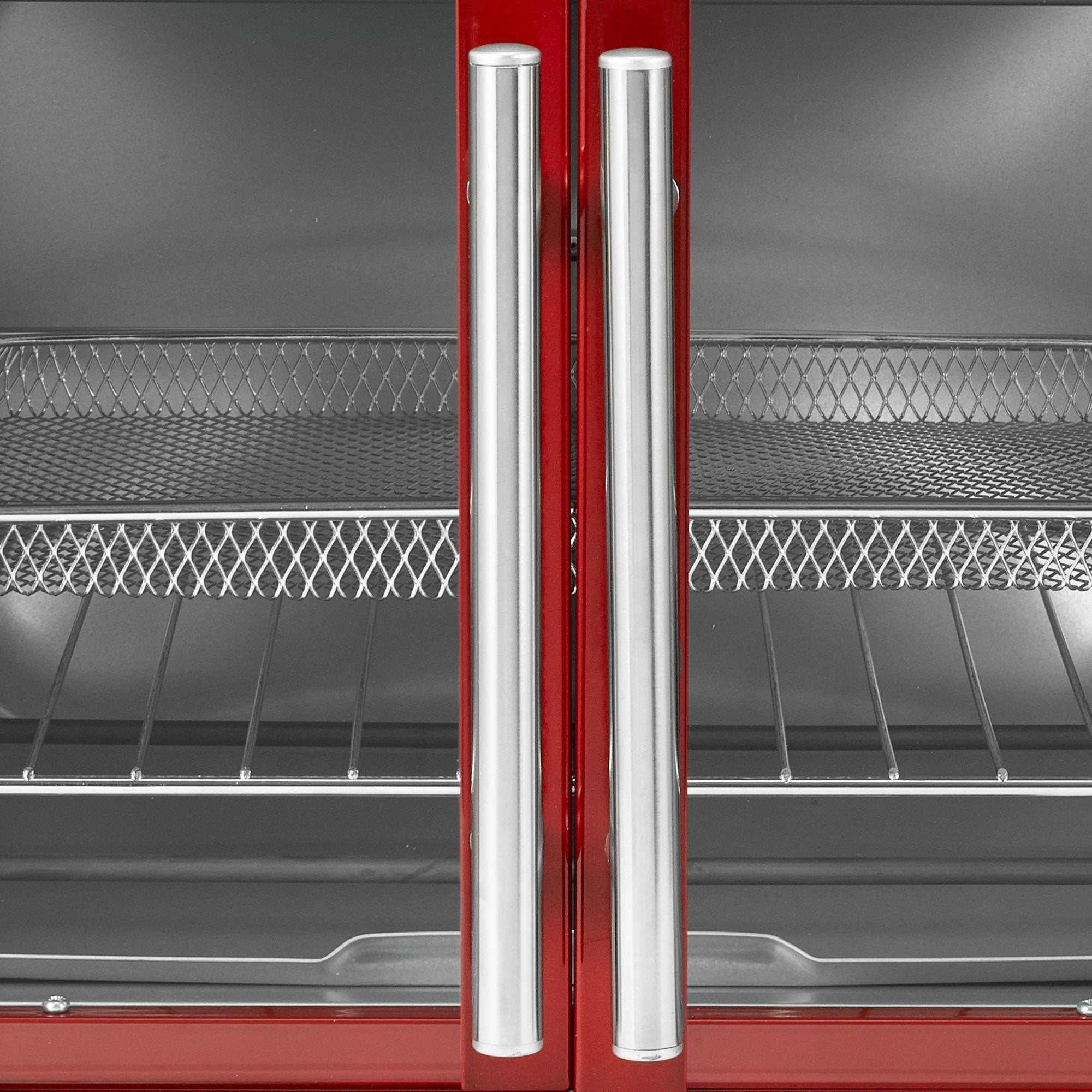 Oster French Door Turbo Convection Toaster Oven with Extra Large Interior, Red - VMInnovations
