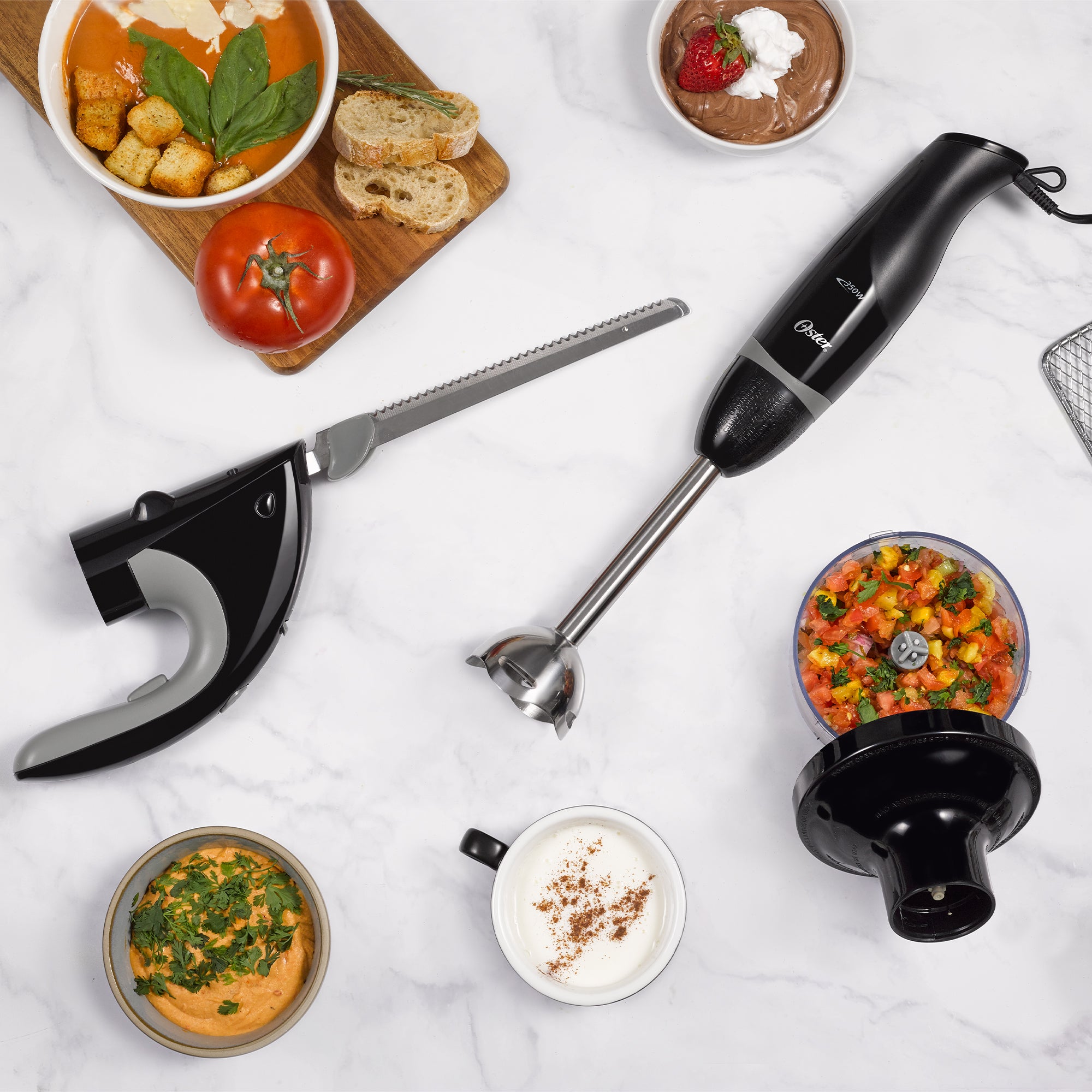 Oster Food Prep Kit w/ Immersion Blender, Electric Knife, & 2 Cup Mini Chopper - VMInnovations