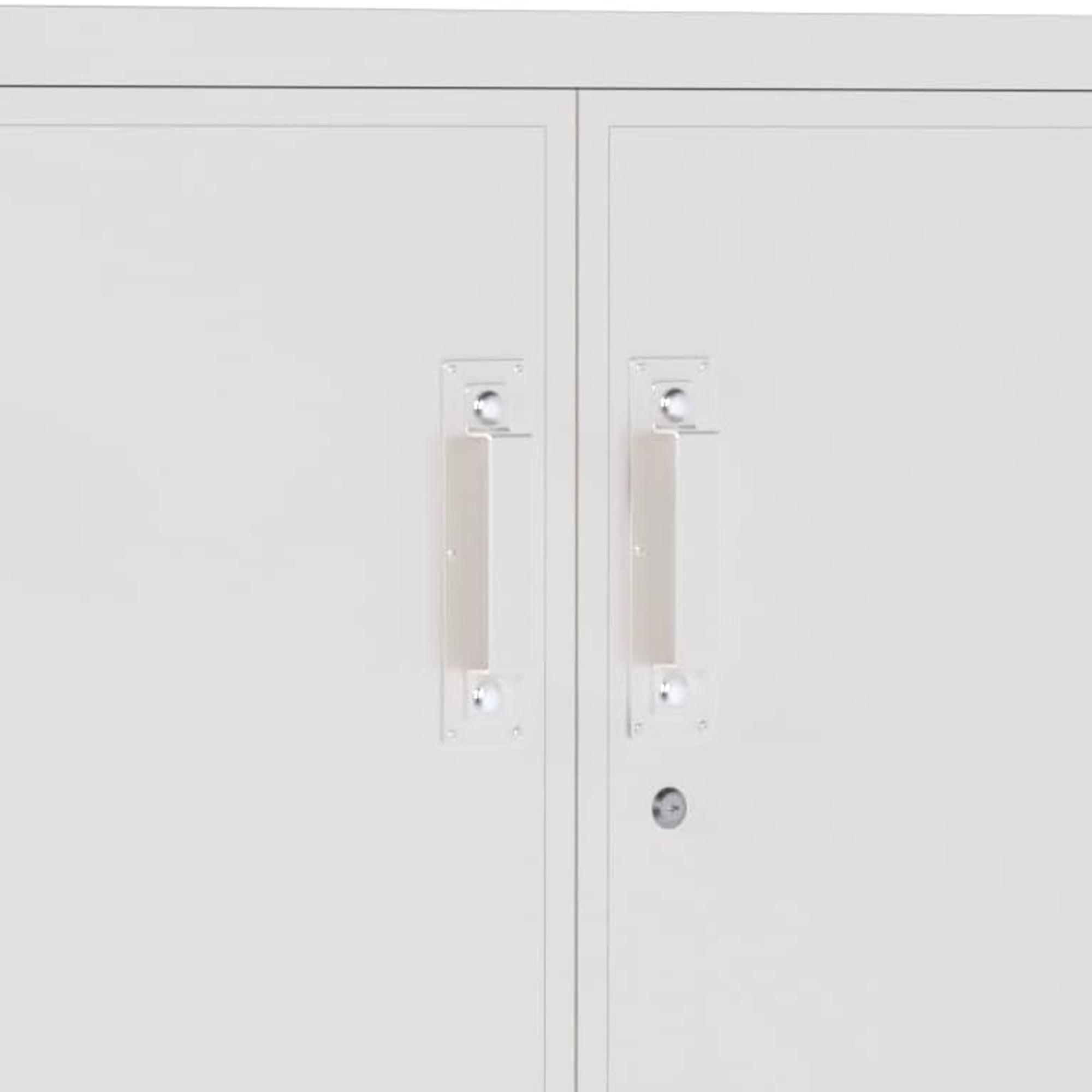 AOBABO Durable & Lockable Storage Cabinet w/Adjustable Shelves, White(For Parts) - VMInnovations
