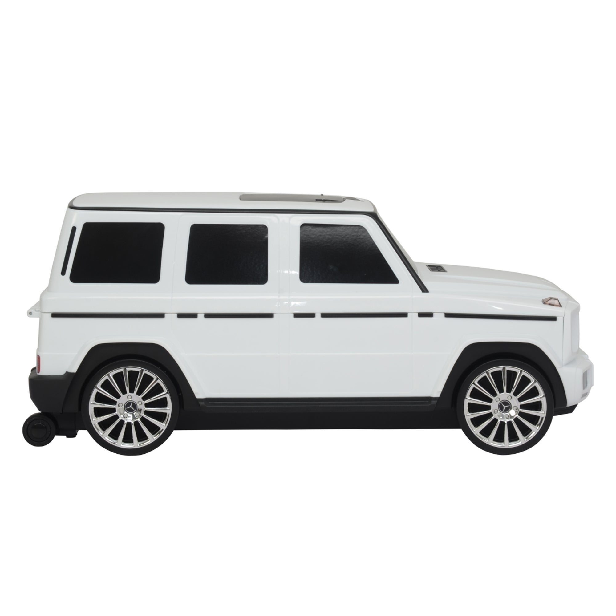 Best Ride On Cars Mercedes G Class Stylish Large Suitcase Ride On Vehicle, White - VMInnovations