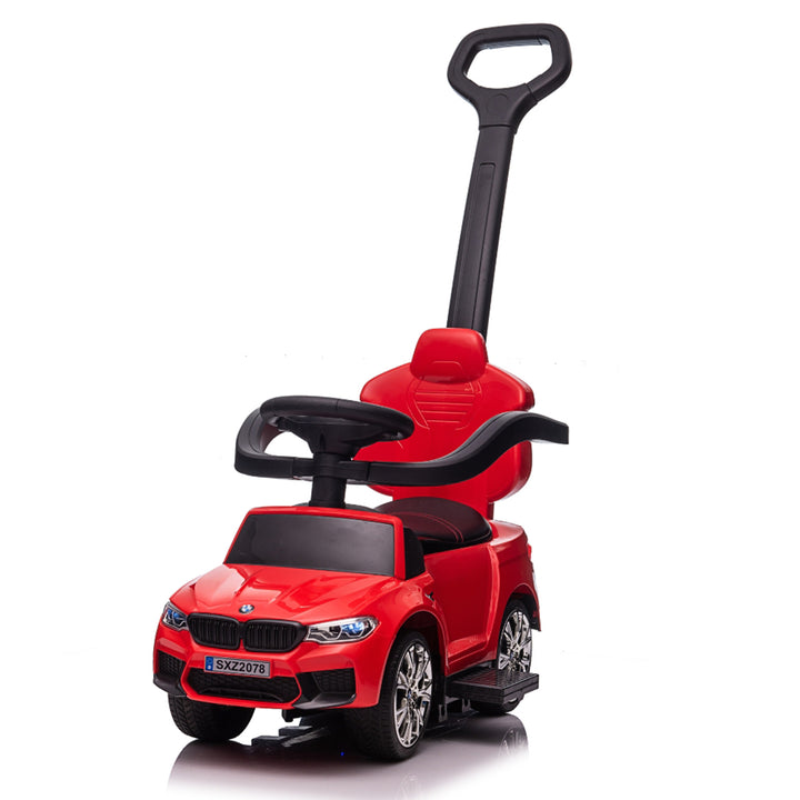 Best Ride On Cars BMW M5 4 in 1 Ride On Push Car w/Control Bar & LED Lights, Red - VMInnovations