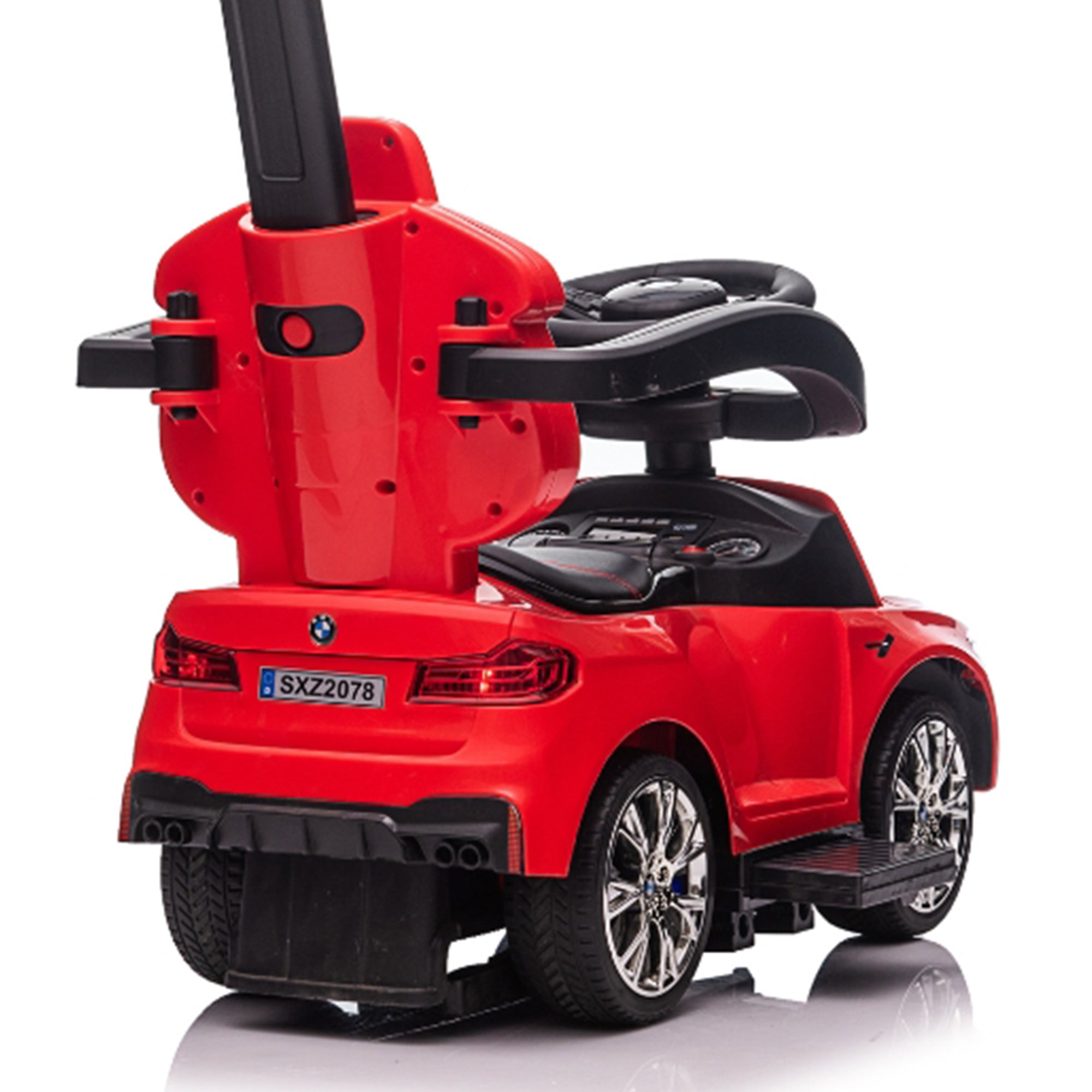 Best Ride On Cars BMW 4 in 1 Ride Car w/Control Bar & LED Lights,Red(Open Box) - VMInnovations