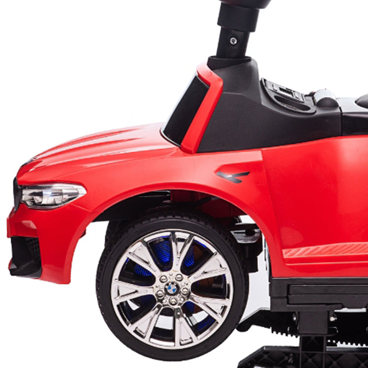 Best Ride On Cars BMW M5 4 in 1 Ride On Push Car w/Control Bar & LED Lights, Red - VMInnovations