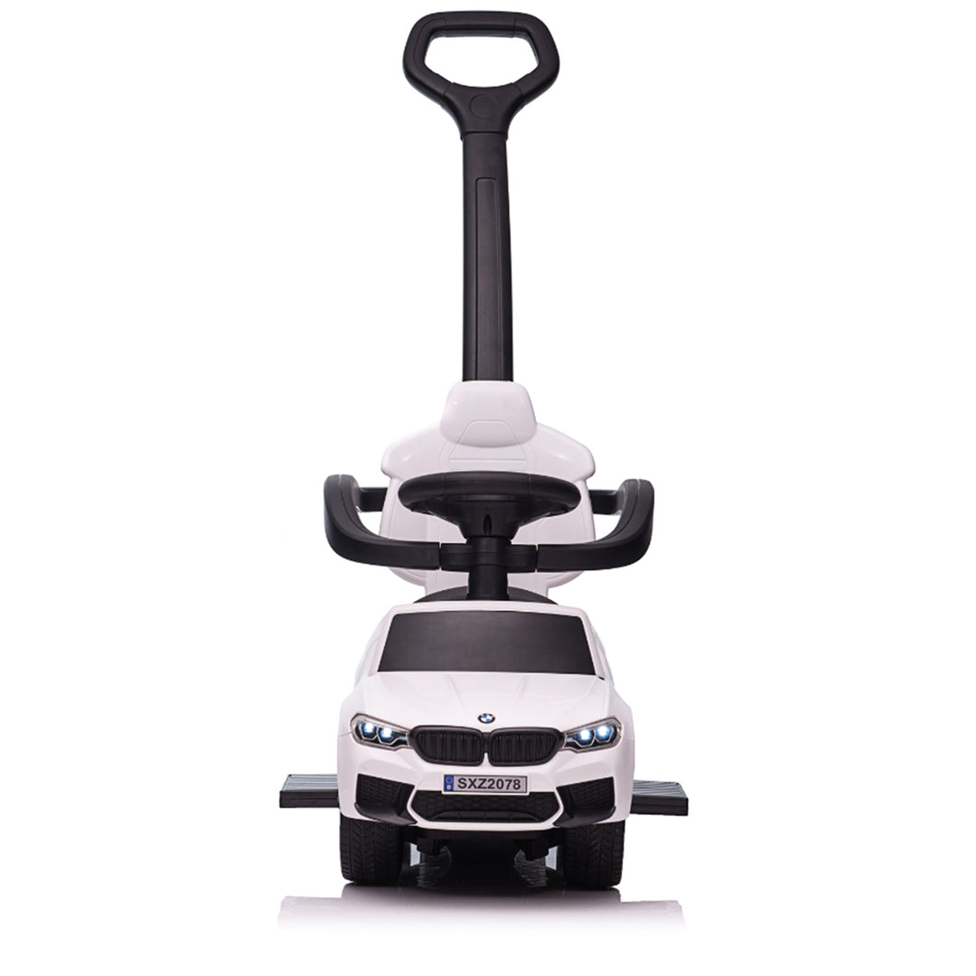Best Ride On Cars BMW 4 in 1 Ride On Push Car w/ Control Bar & LED Lights, White - VMInnovations