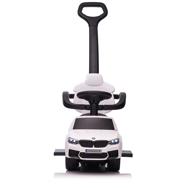 Best Ride On Cars BMW 4 in 1 Ride On Push Car w/ Control Bar & LED Lights, White - VMInnovations