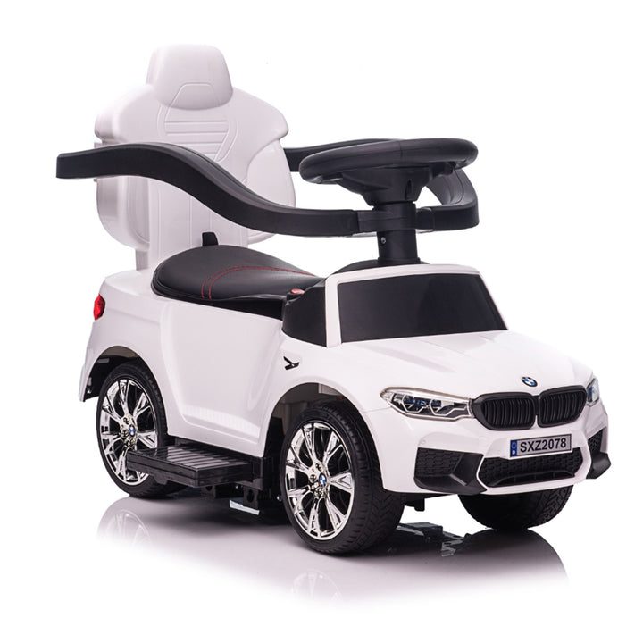 Best Ride On Cars BMW 4 in 1 Ride On Push Car w/ Control Bar & LED Lights, White - VMInnovations