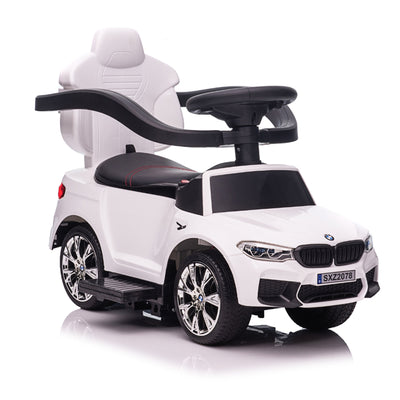 Best Ride On Cars BMW 4 in 1 Ride On Push Car w/ Control Bar & LED Lights, White