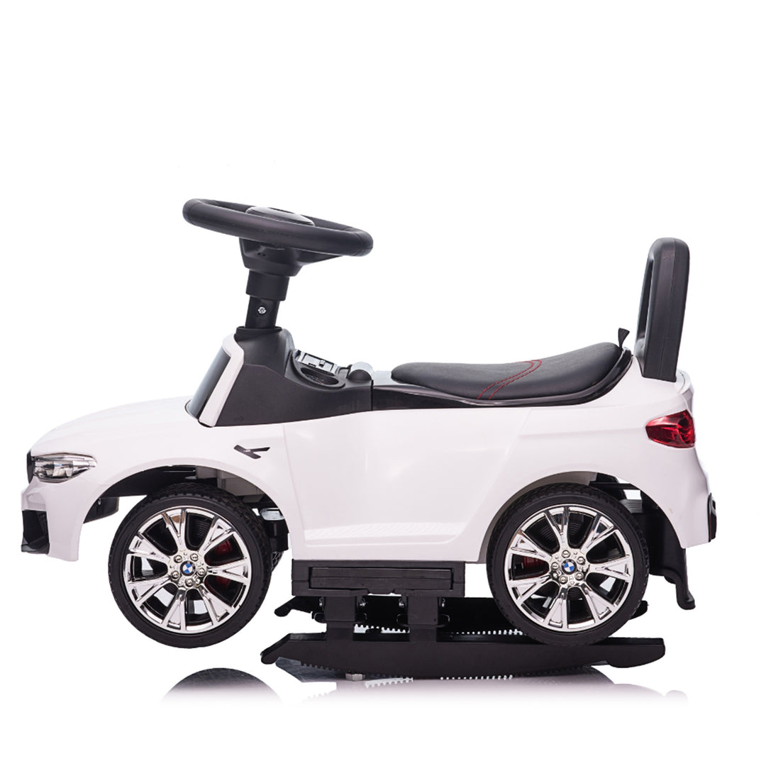Best Ride On Cars BMW 4 in 1 Ride On Push Car w/ Control Bar & LED Lights, White - VMInnovations