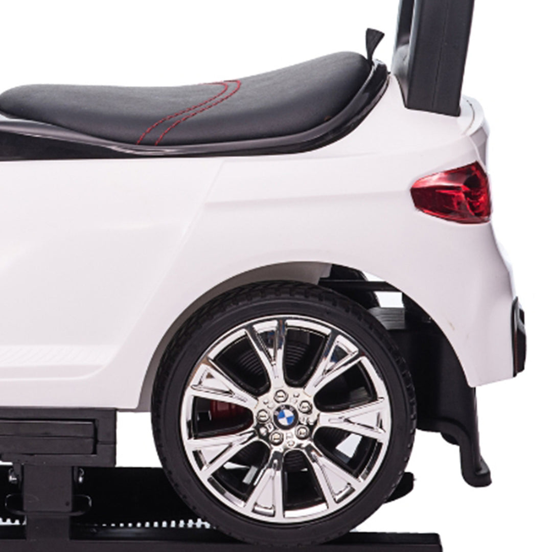Best Ride On Cars BMW 4 in 1 Ride On Push Car w/ Control Bar & LED Lights, White - VMInnovations