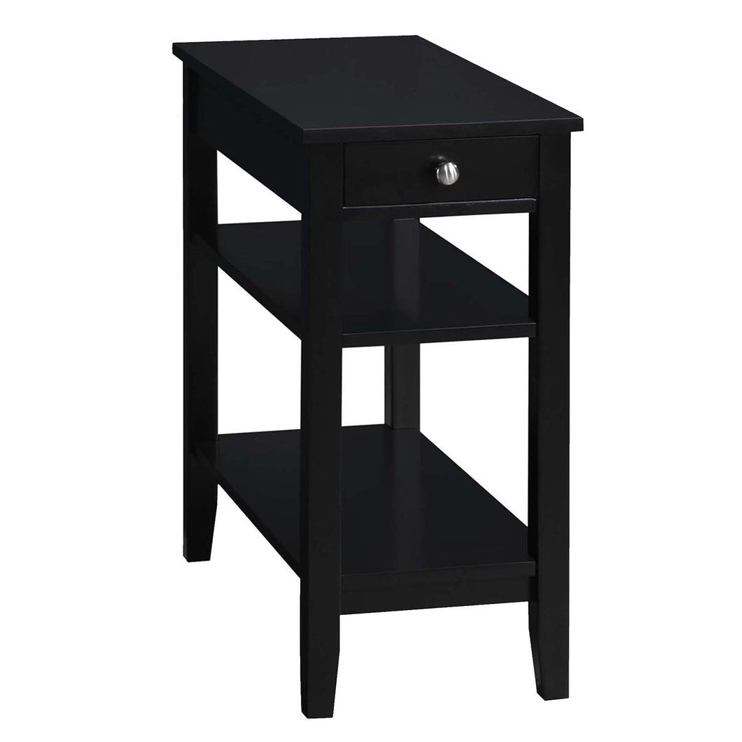 Convenience Concepts American Heritage End Table w/Charging Station, Black(Used) - VMInnovations