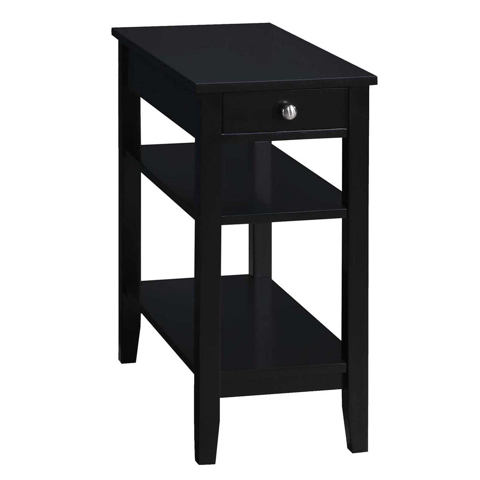 Convenience Concepts American Heritage End Table w/Charging Station, Black(Used) - VMInnovations