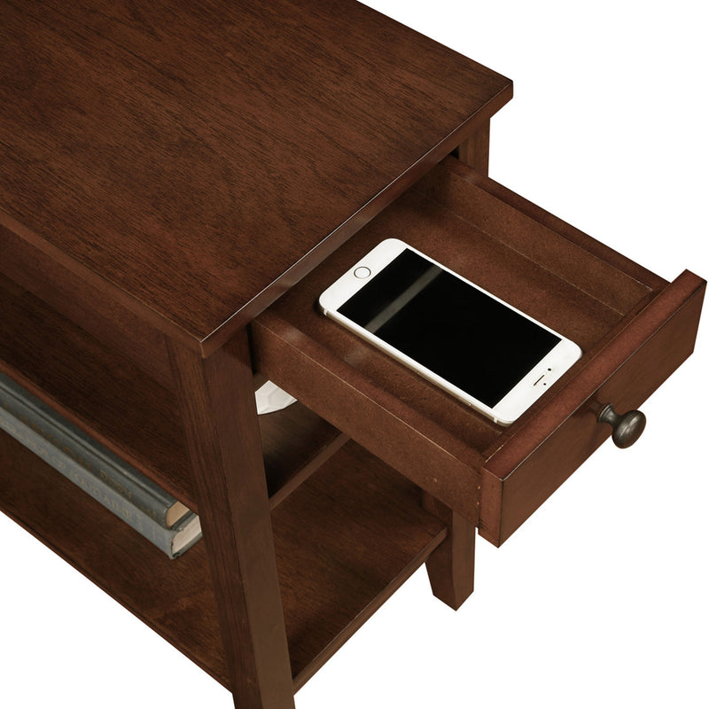 Convenience Concepts American Heritage End Table w/ Outlet, Espresso (Open Box)