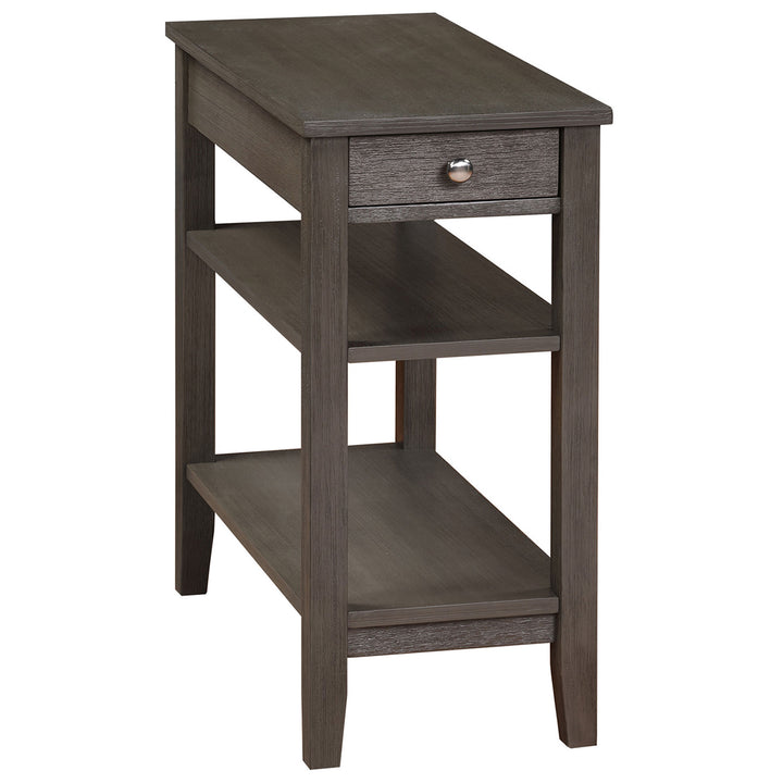 Convenience Concepts American Heritage End Table w/ Charging Station, Dark Gray - VMInnovations