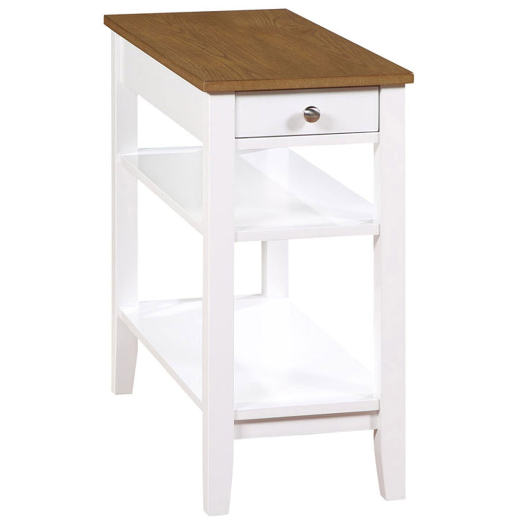 Convenience Concepts American Heritage End Table w/ Charging Station, Wood/White - VMInnovations