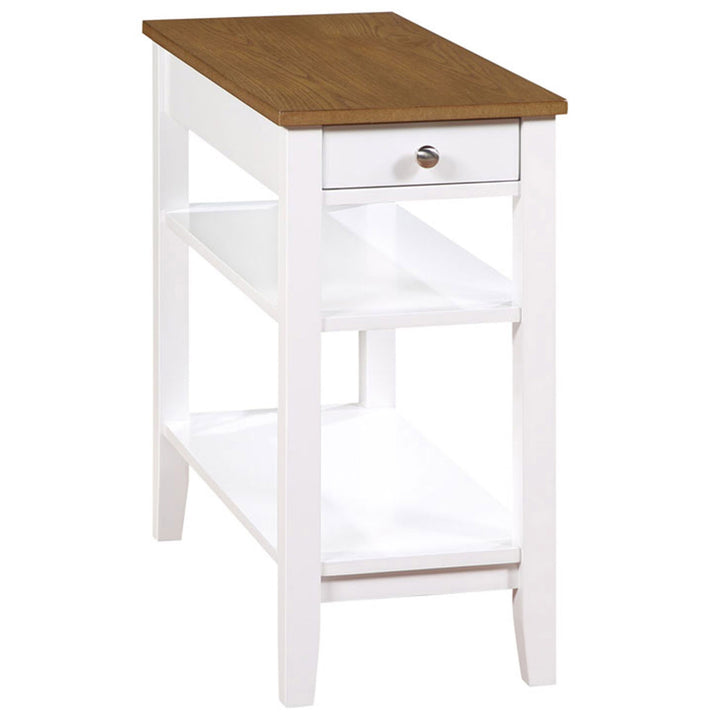 Convenience Concepts American Heritage End Table w/ Charging Station, Wood/White - VMInnovations