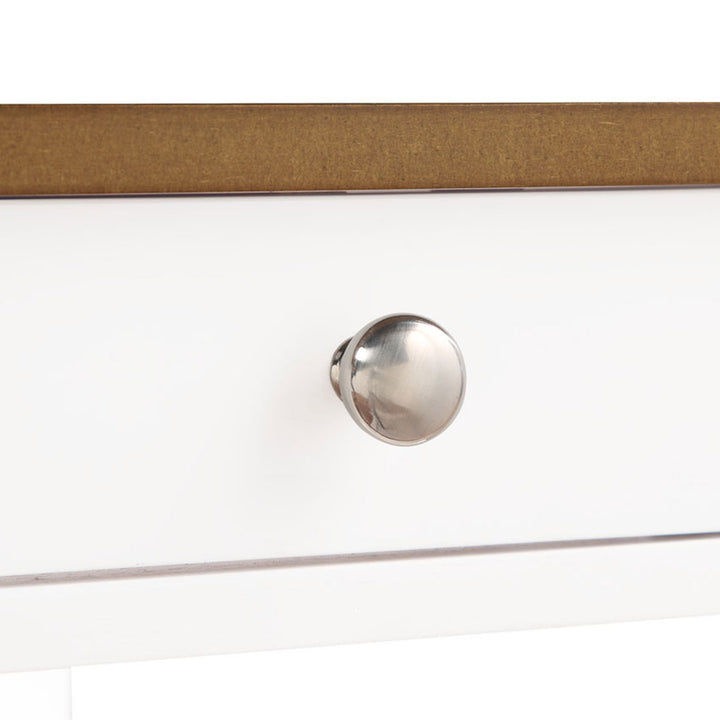 Convenience Concepts American Heritage End Table w/ Charging Station, Wood/White - VMInnovations