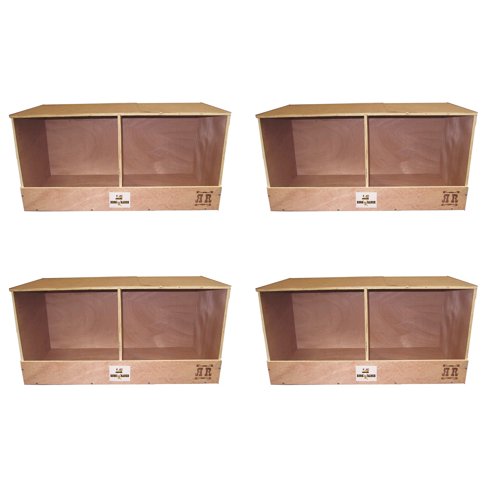 Rugged Range Products Duplex Chicken Coop Nesting Box for 2 to 4 Hens (4 Pack) - VMInnovations
