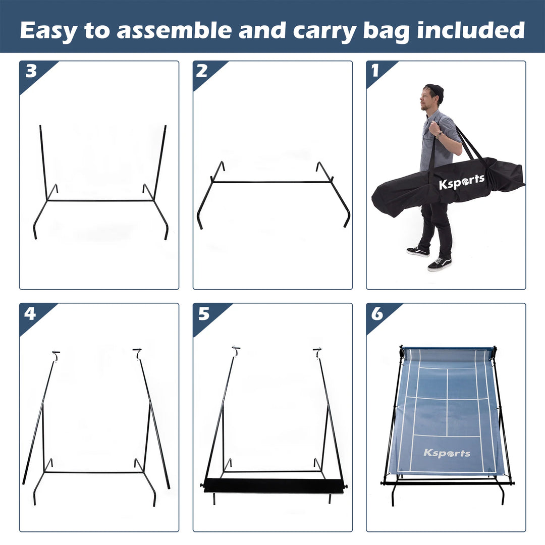 Ksports Portable Indoor Outdoor Weatherproof Tennis Rebounder Net with Carry Bag - VMInnovations