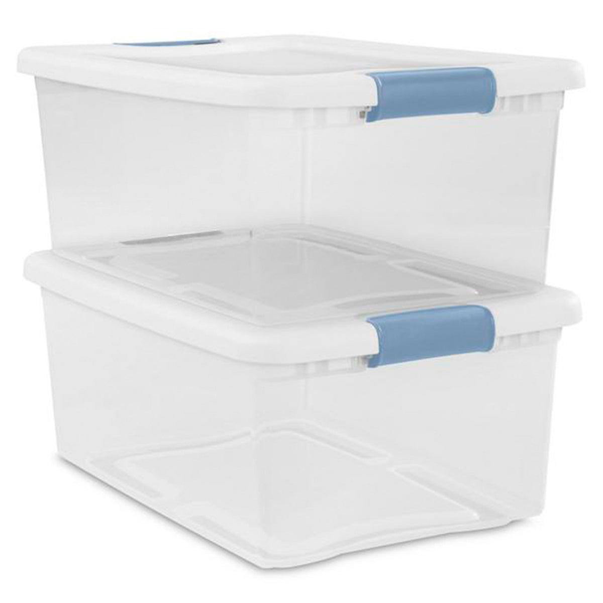 Sterilite 15 Qt Clear Latching Storage Container Organizing Box, Blue (36 Pack)
