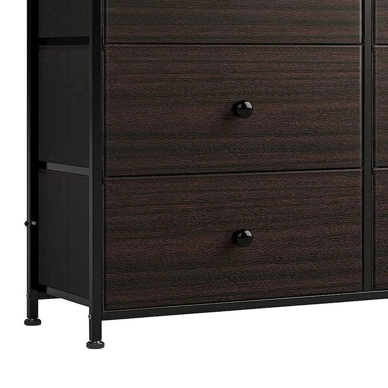 REAHOME 10 Drawer Steel Bedroom Storage Organizer Chest Dresser,Dark Brown(Used)
