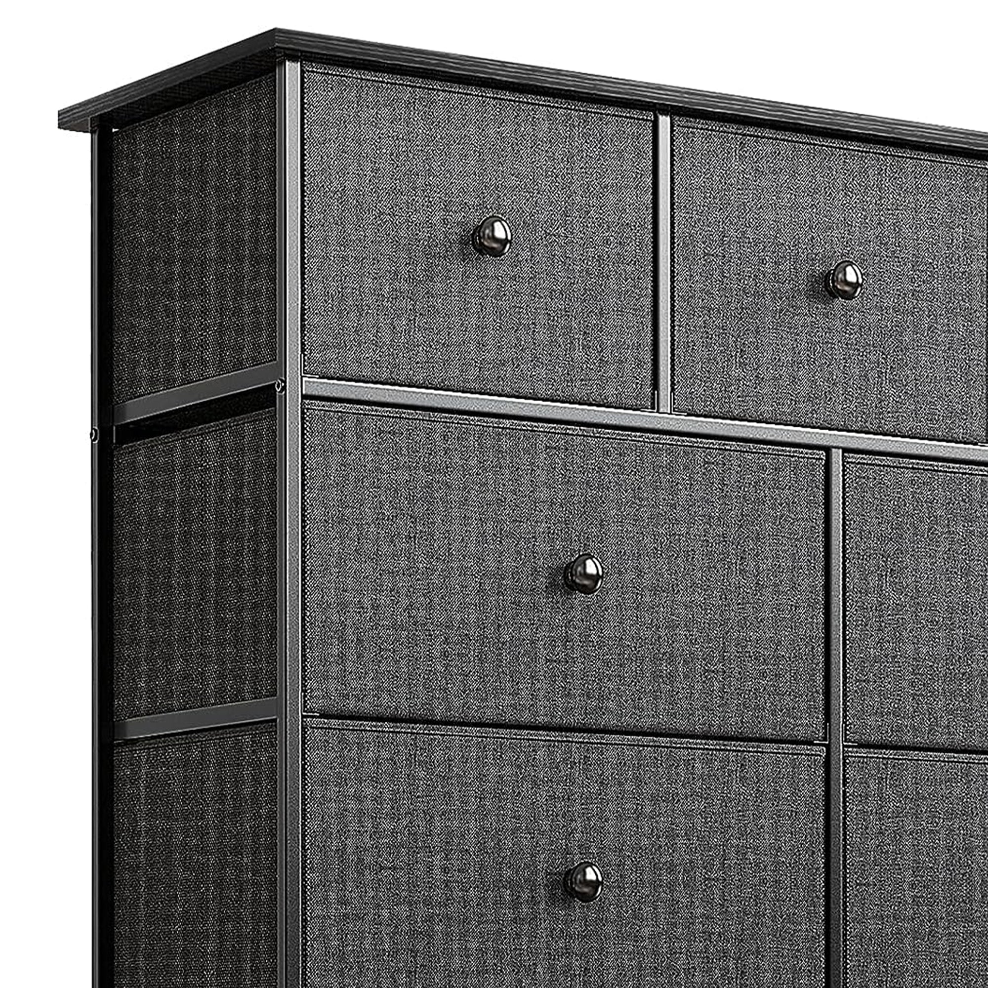 REAHOME 9 Drawer Steel Frame Bedroom Storage Organizer Chest Dresser, Black/Gray - VMInnovations