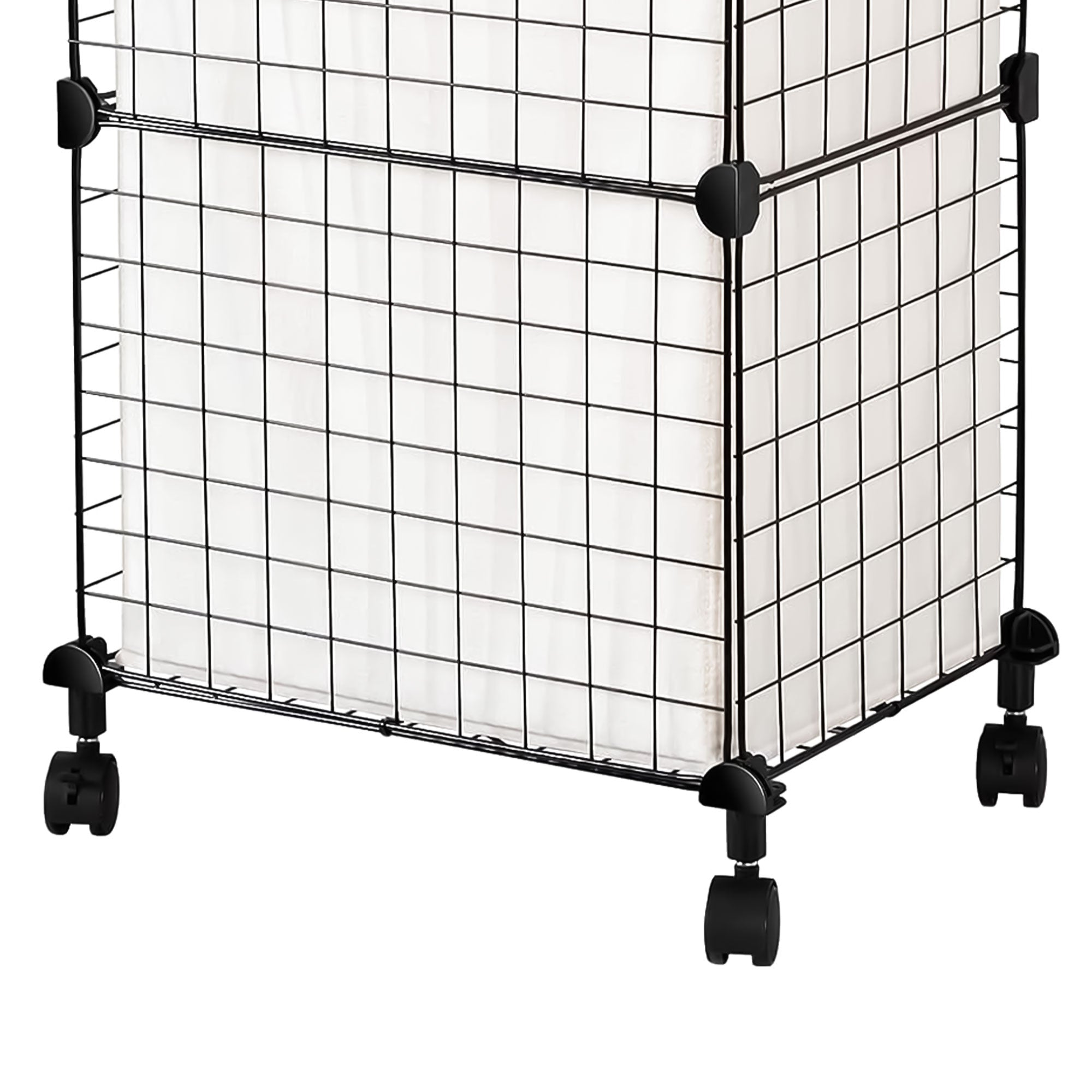 WOWLIVE Single 72L Iron Wire Laundry Hamper w/Lid, Wheels, & Removable Bag(Used) - VMInnovations