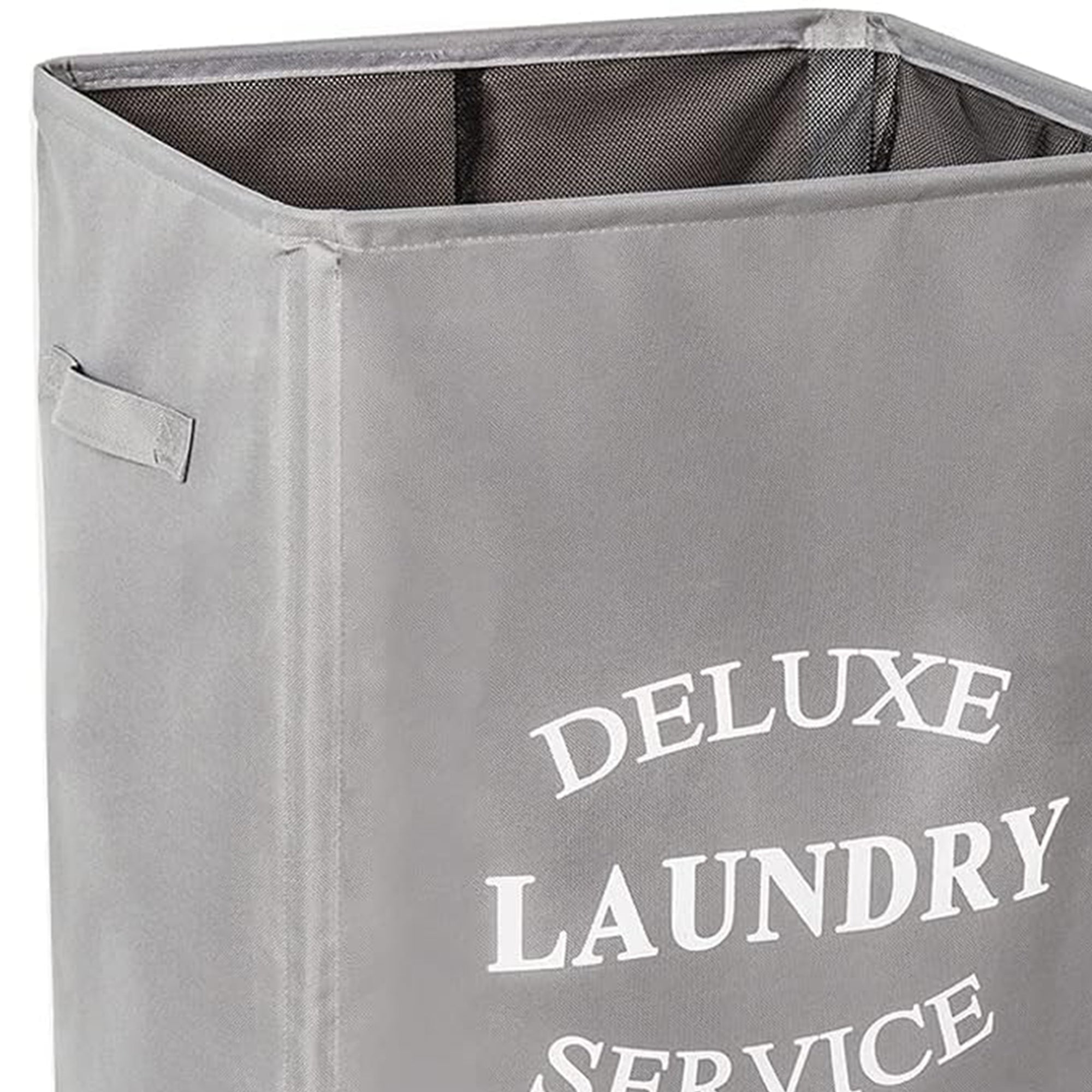 WOWLIVE 90L Foldable Rectangular Deluxe Laundry Service Rolling Basket, Gray - VMInnovations