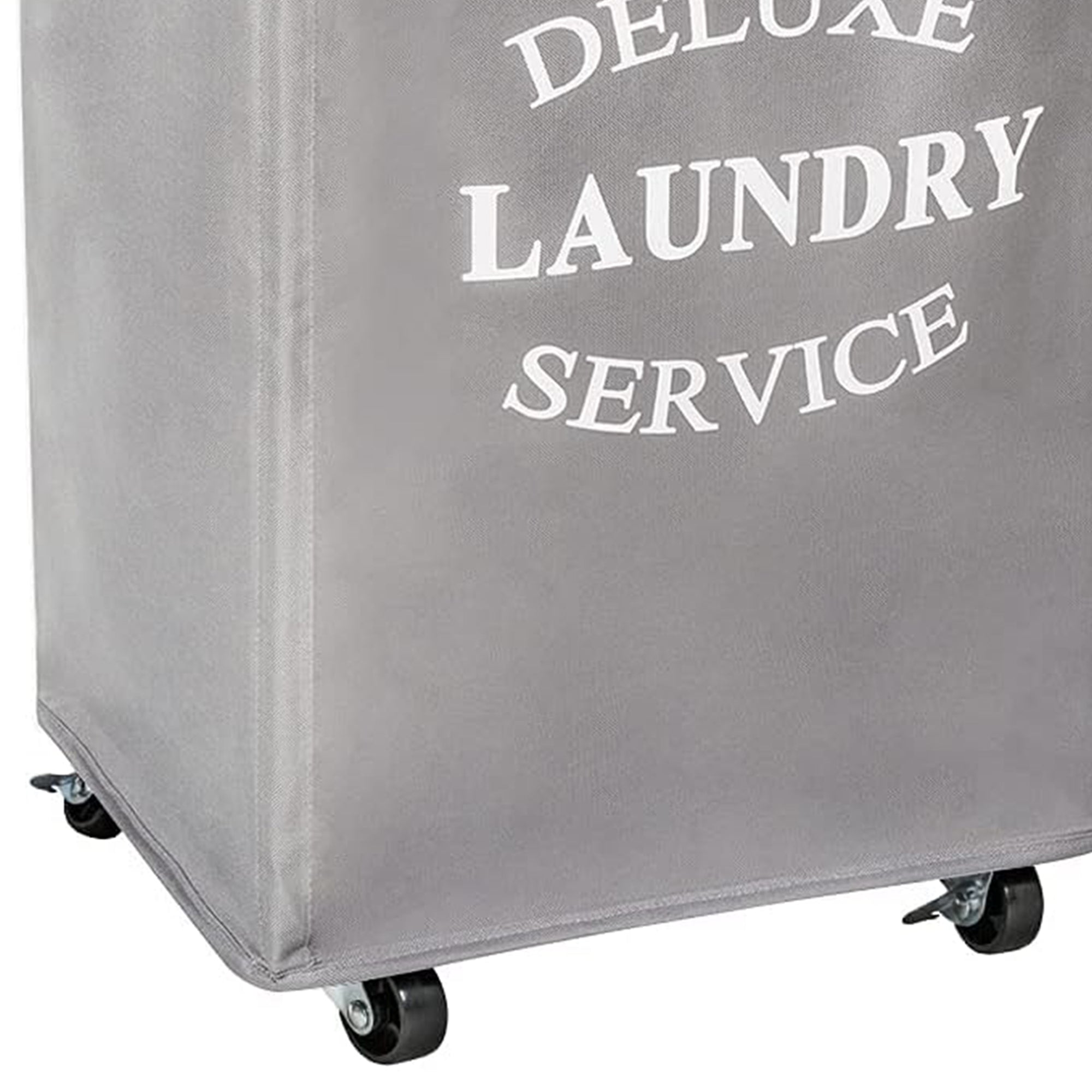 WOWLIVE 90L Foldable Rectangular Deluxe Laundry Service Rolling Basket, Gray - VMInnovations