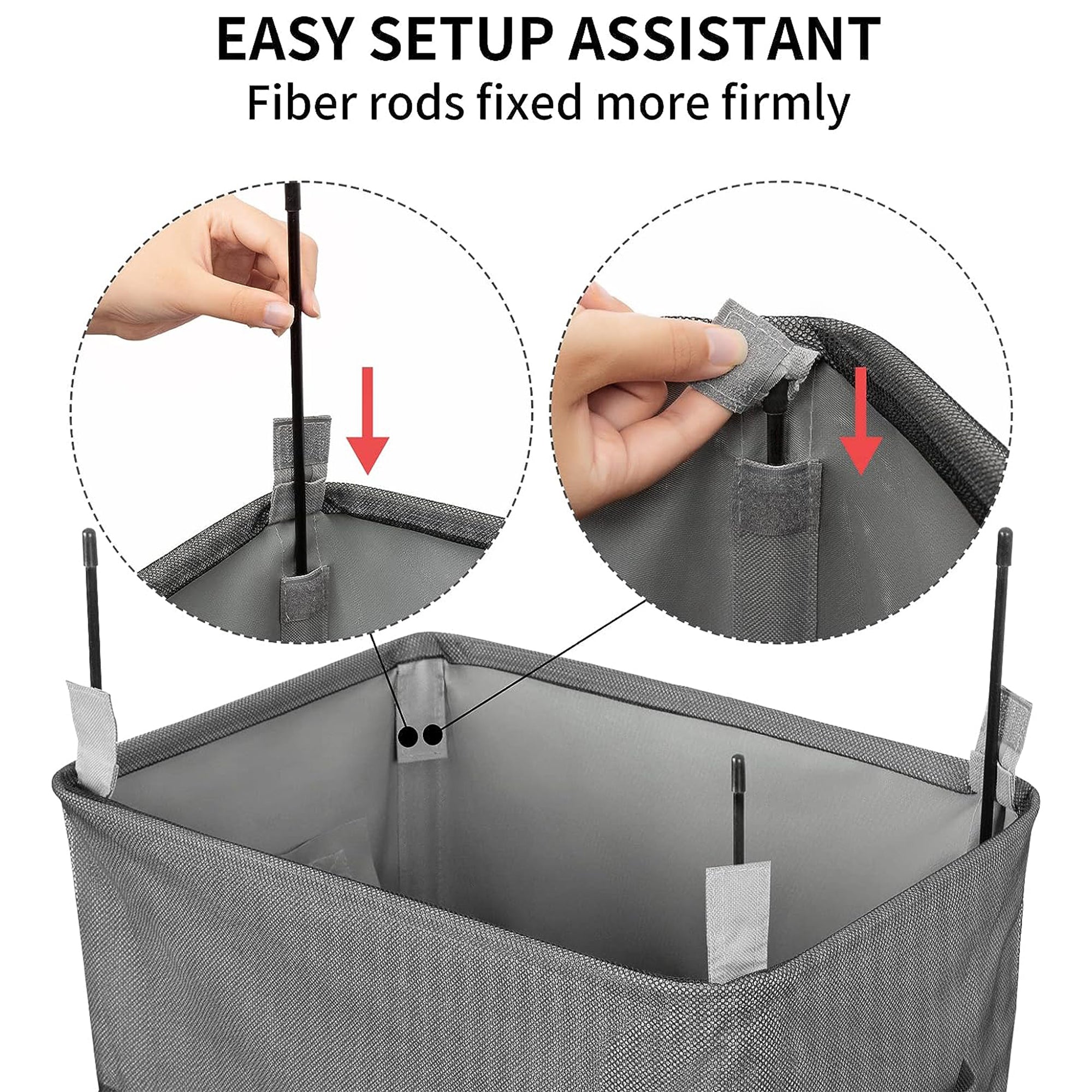 WOWLIVE 90L Foldable Rectangular Laundry Service Rolling Basket, Gray (Open Box) - VMInnovations