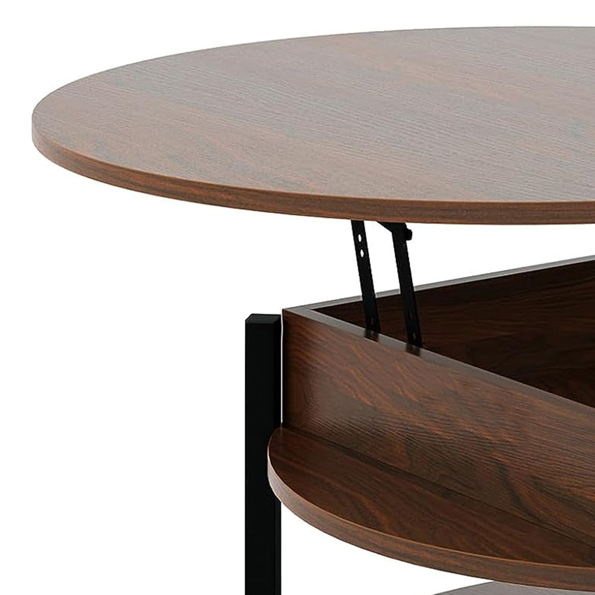 FABATO Lift Top Round Coffee Table w/Storage & Compartment,Espresso(For Parts) - VMInnovations