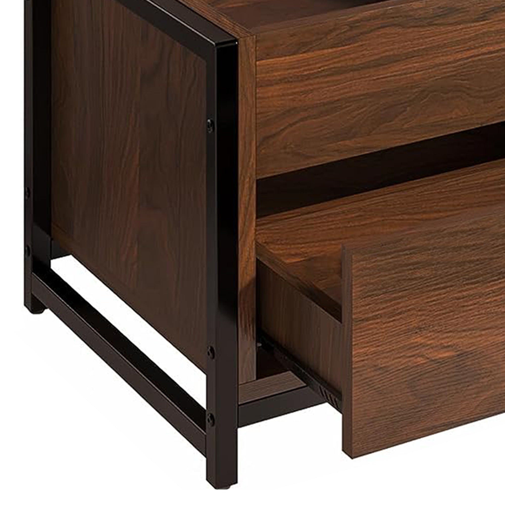 FABATO Lift Top Coffee Table with Storage Drawer & Hidden Compartment, Espresso - VMInnovations