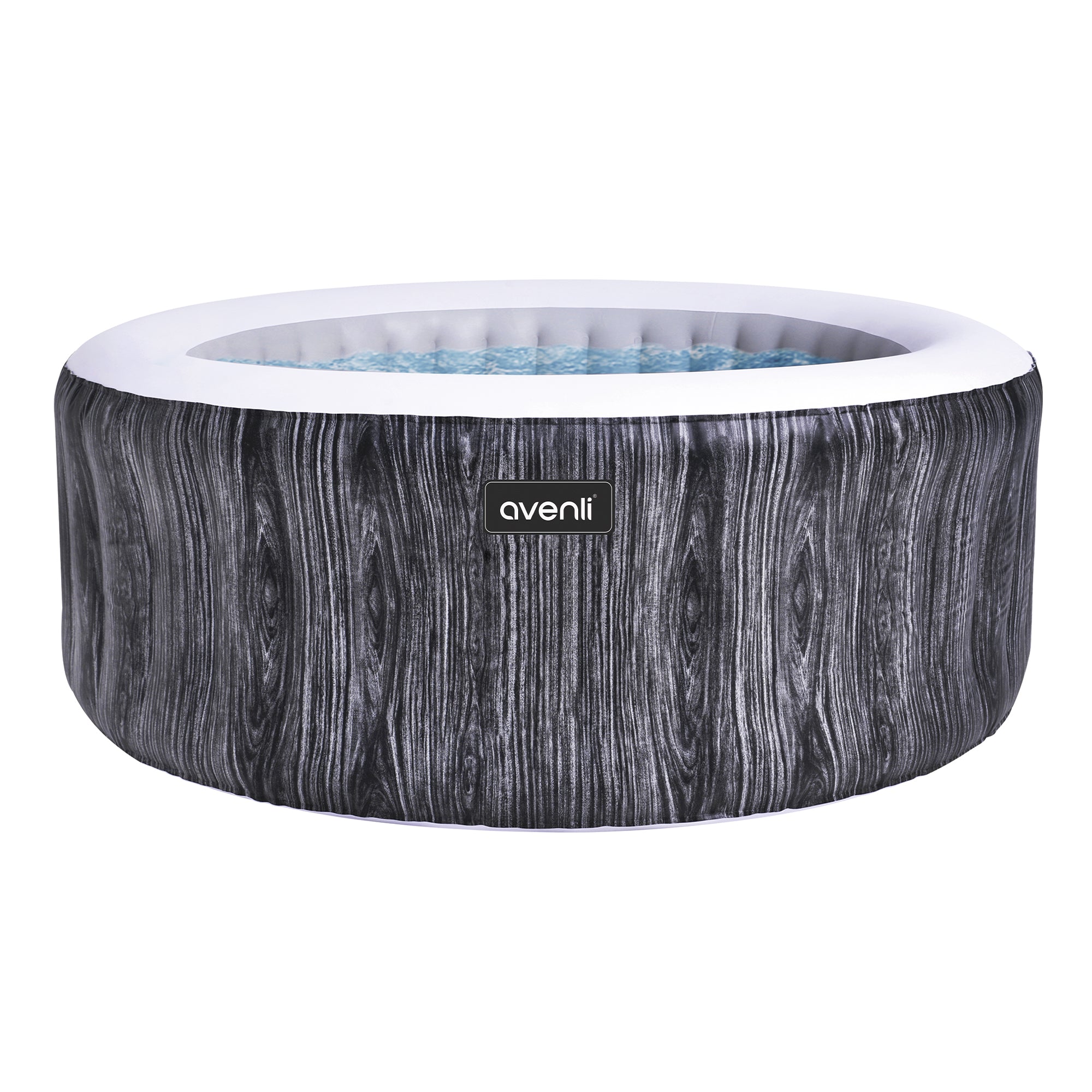 JLeisure Greywood 65" 4 Person Inflatable Round Outdoor Hot Tub Spa, Gray (Used) - VMInnovations