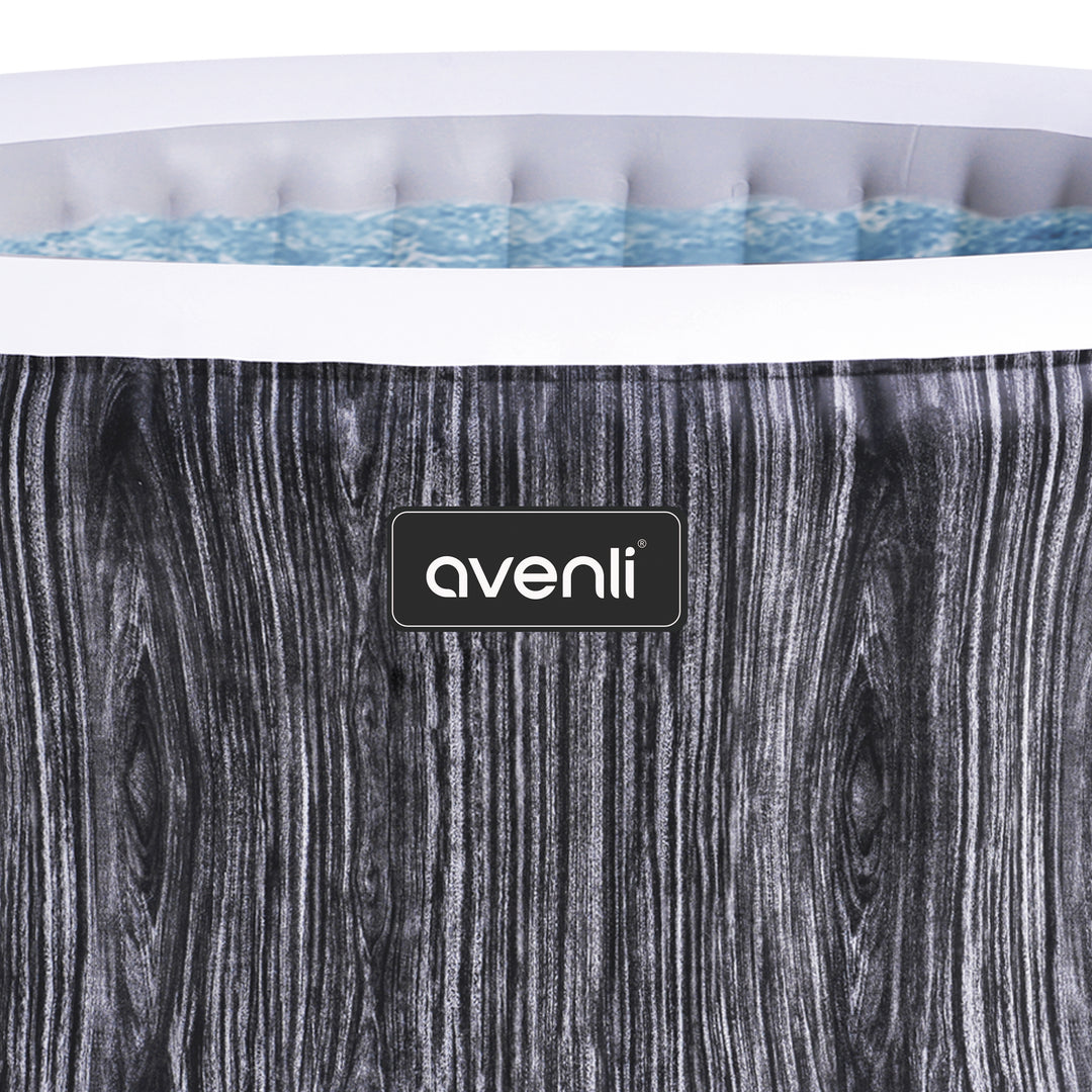 JLeisure Greywood 65 Inch 3 Person Inflatable Round Outdoor Hot Tub Spa, Gray - VMInnovations