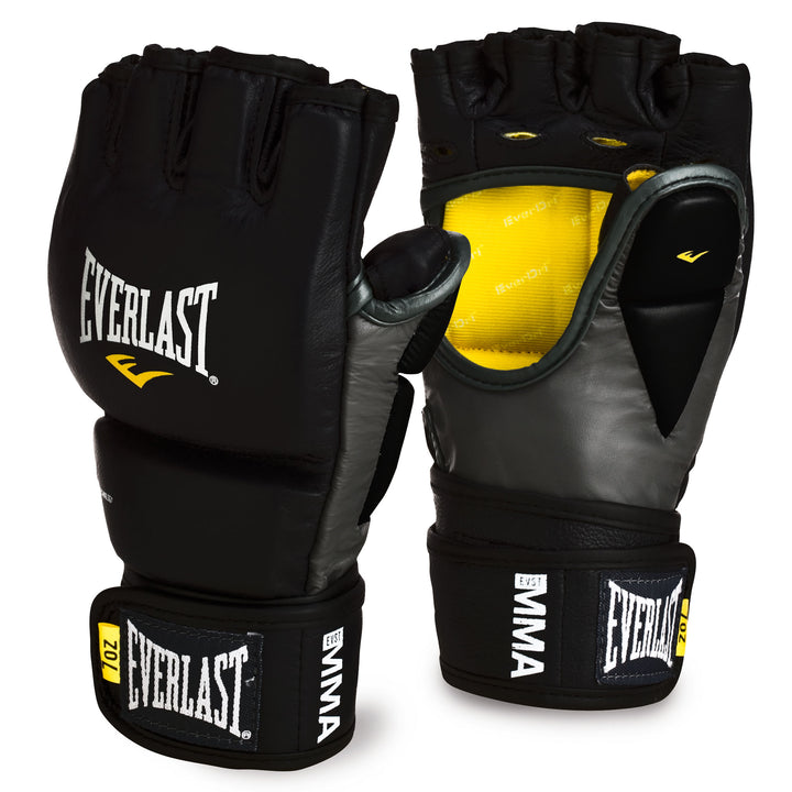 Everlast Pro Style MMA Grappling Training Gloves w/Full Wrist Strap, L/XL, Black - VMInnovations