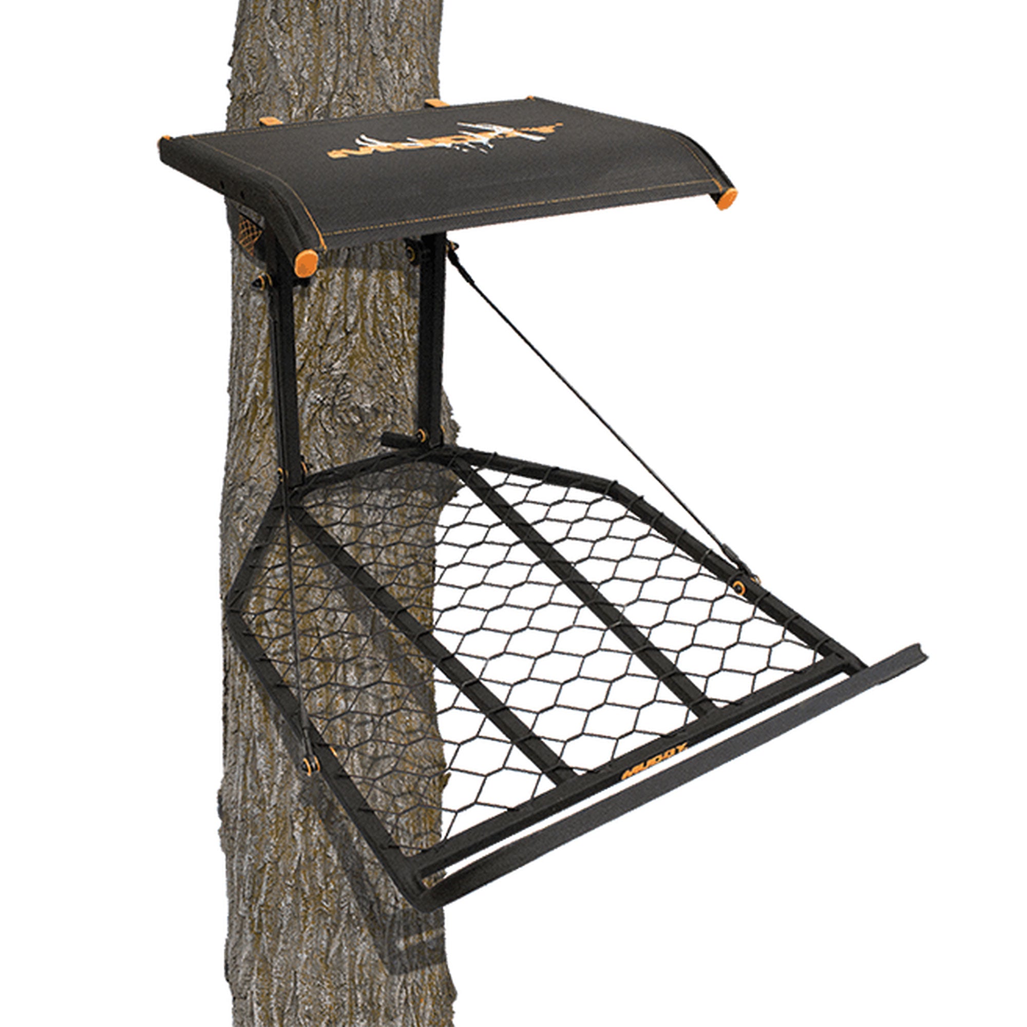 Muddy The Boss XL Hang On Tree Stand & Hawk Helium Set of 3 Climbing Sticks - VMInnovations