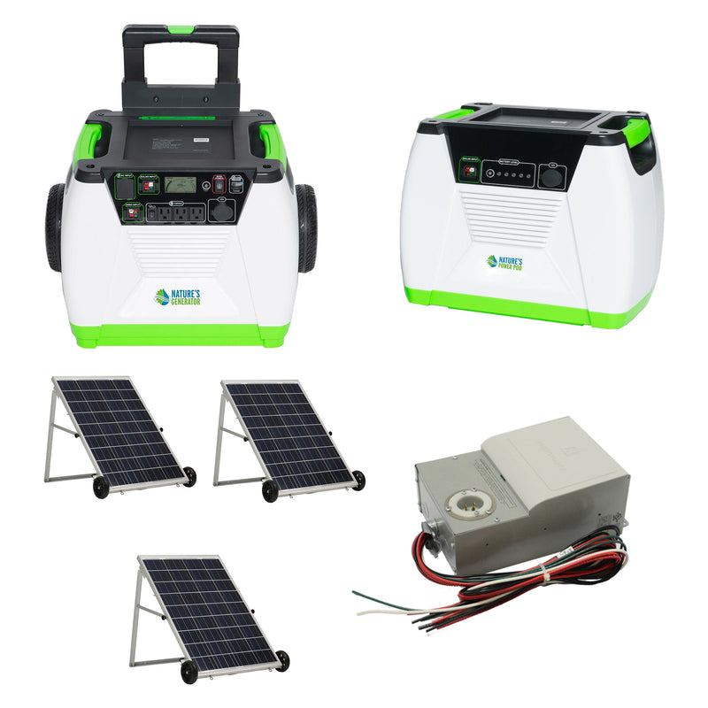 Natures Generator HKNGPTPE Inverter Generator w/Solar Pod, Panels & Transfer Kit