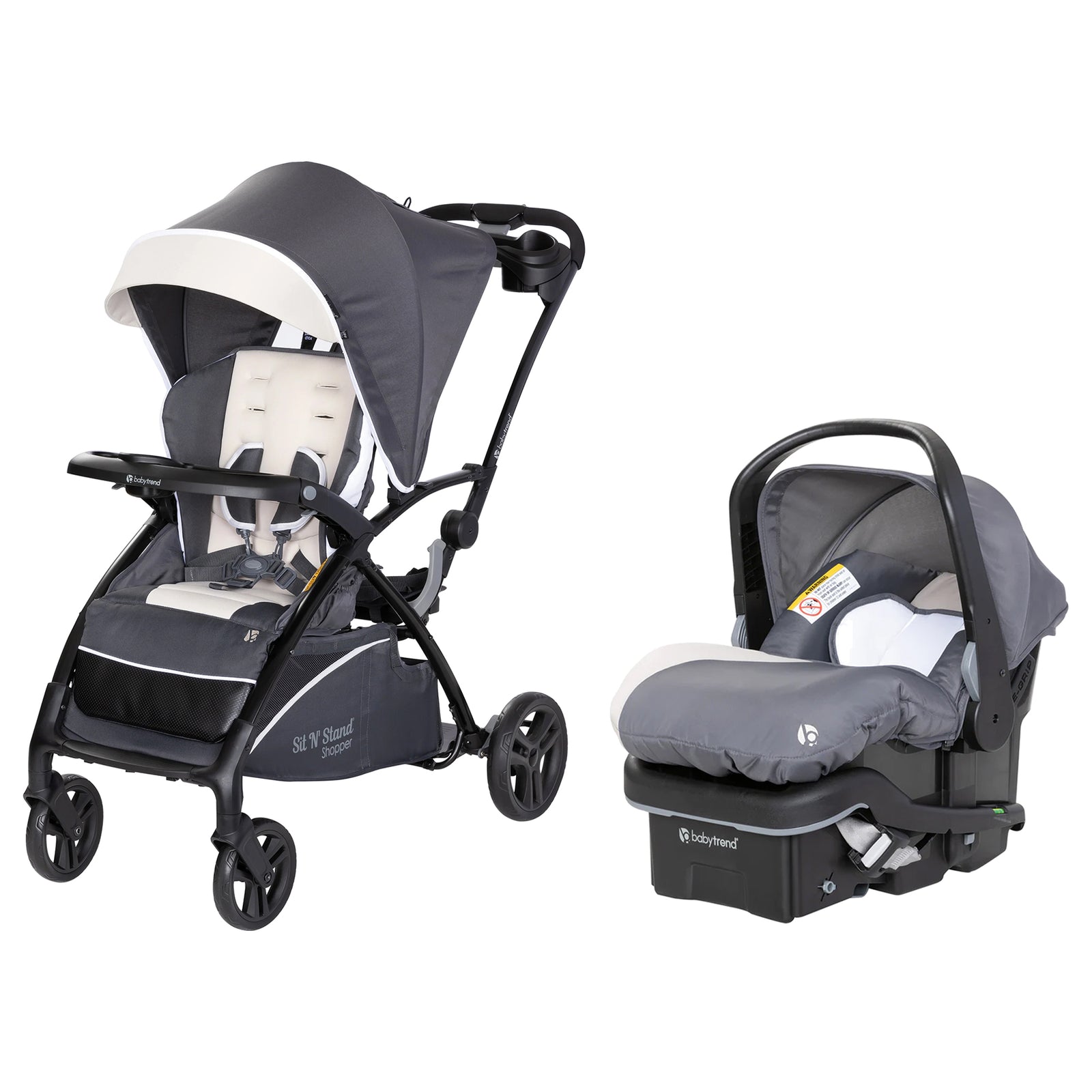 Baby Trend Sit N' Stand 5-in-1 Stroller & EZ-Lift Plus Infant Car Seat, Magnolia - VMInnovations