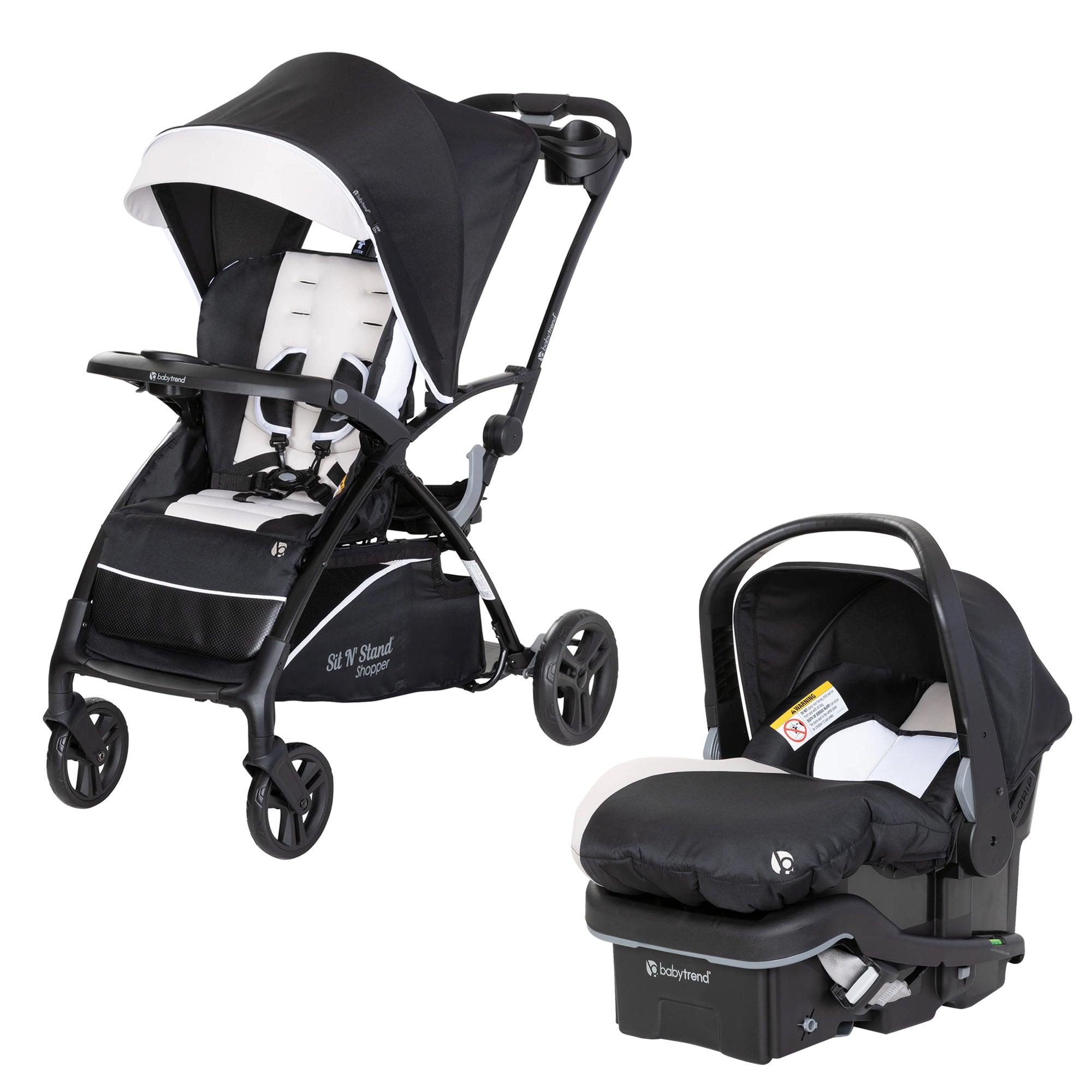 Baby Trend Sit N' Stand Stroller & EZ-Lift Plus Infant Car Seat, Modern Khaki - VMInnovations