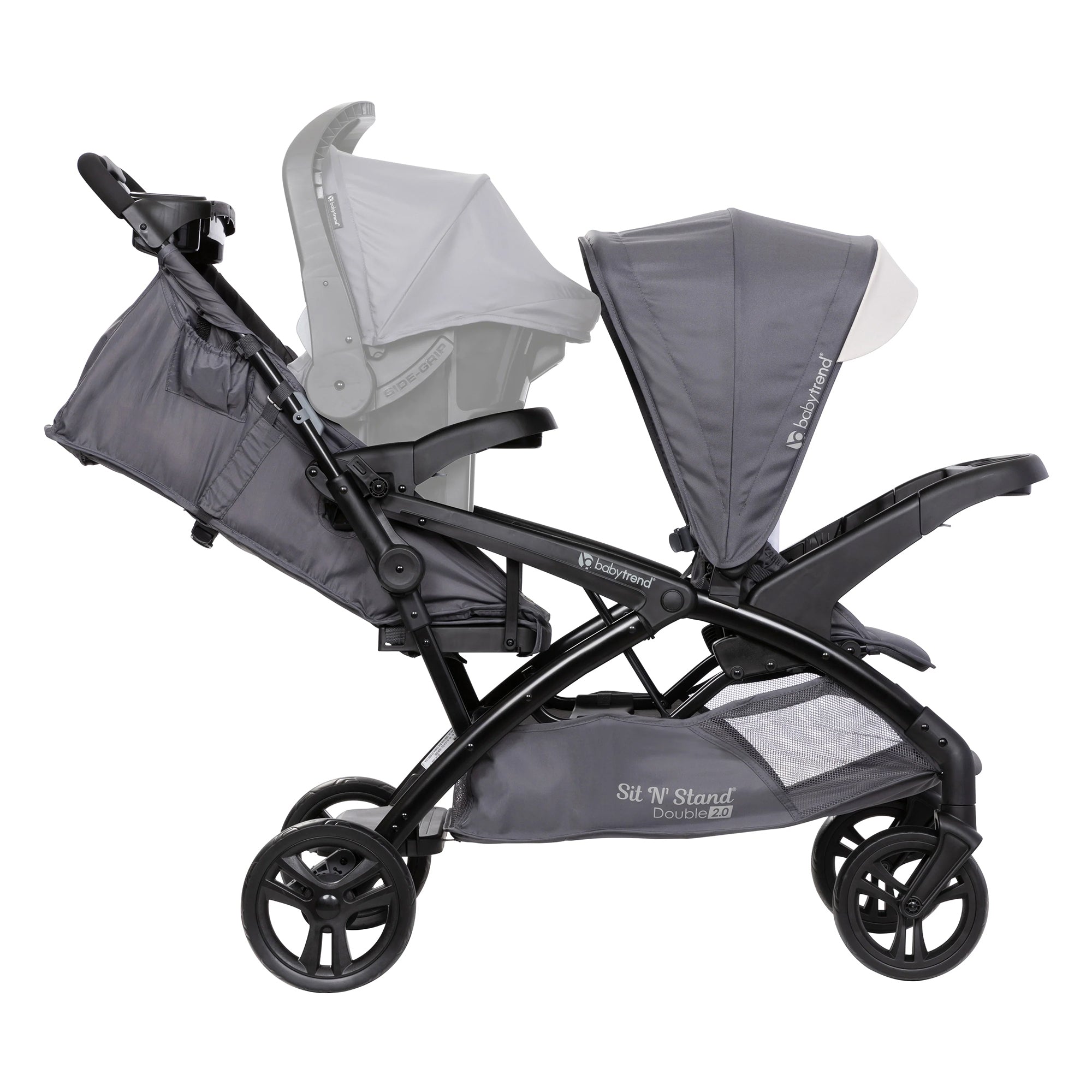 Baby Trend Sit N' Stand Double Stroller with EZ-Lift Car Seat (2 Pack), Magnolia - VMInnovations