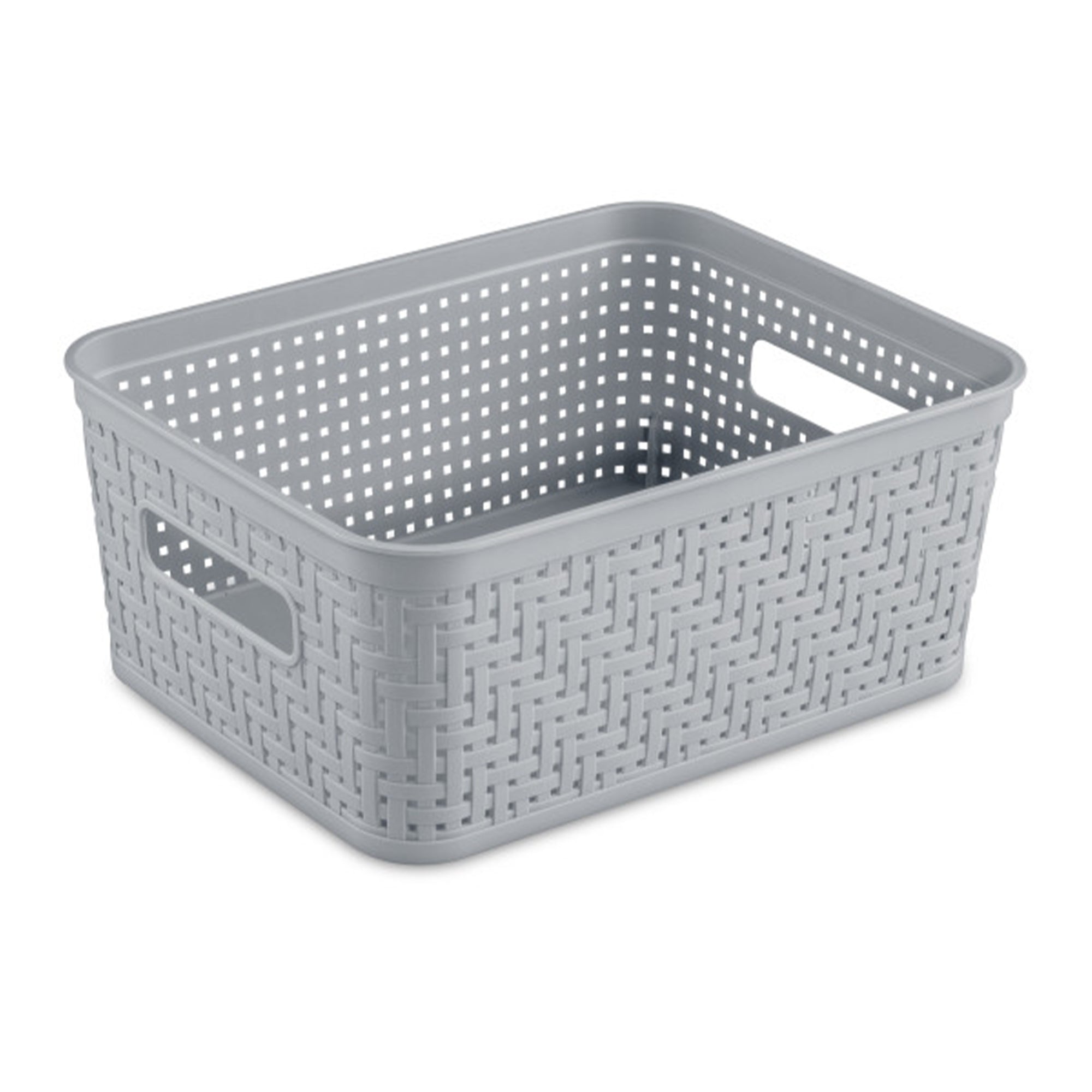 Sterilite 10x8x4.25 Inch Woven Rectangular Short Basket for Home Organization