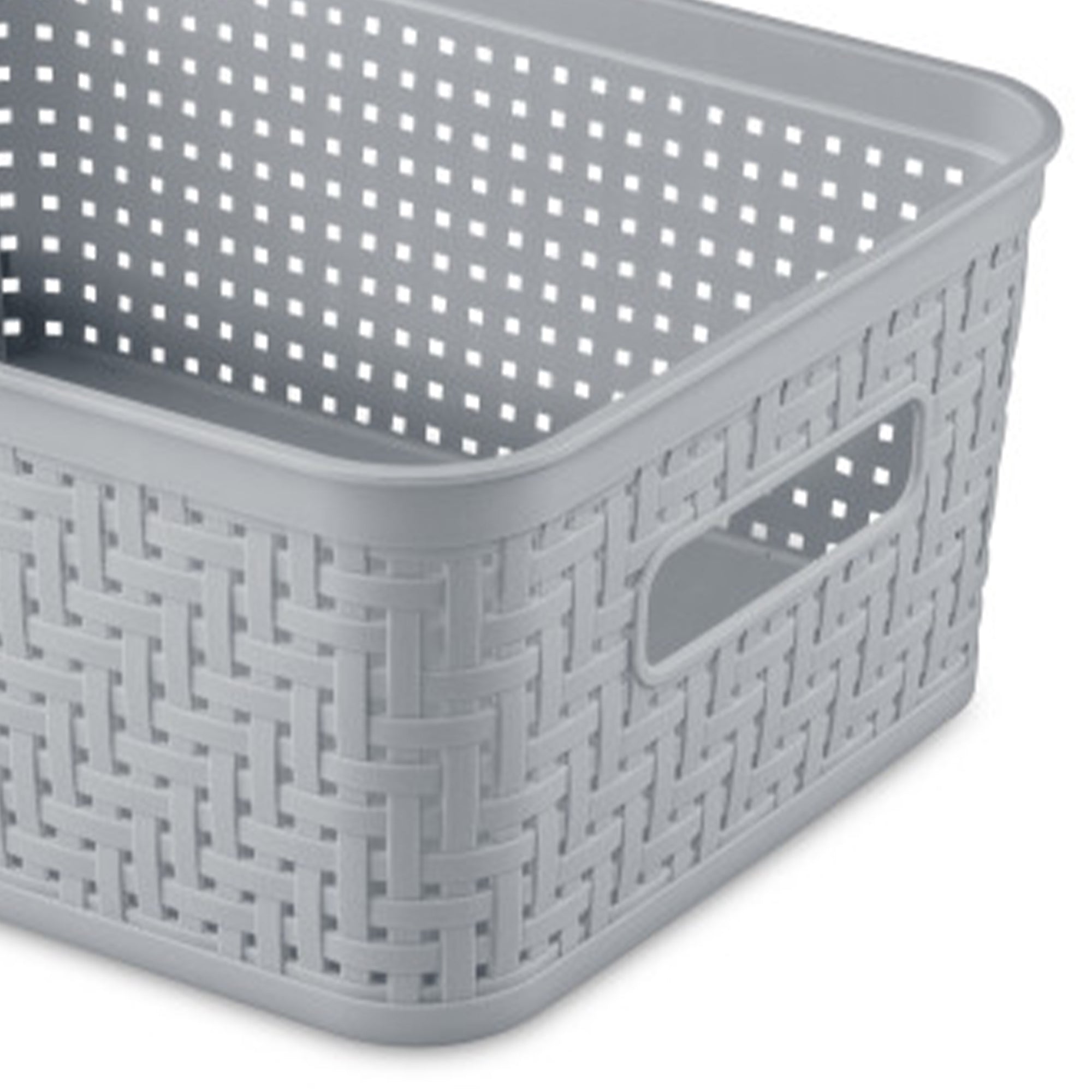 Sterilite 10x8x4.25 Inch Woven Rectangular Short Basket for Home Organization