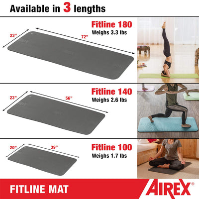 AIREX Fitline 140 Closed Cell Foam Fitness Mat for Gym Use, Yoga & Pilates, Aqua