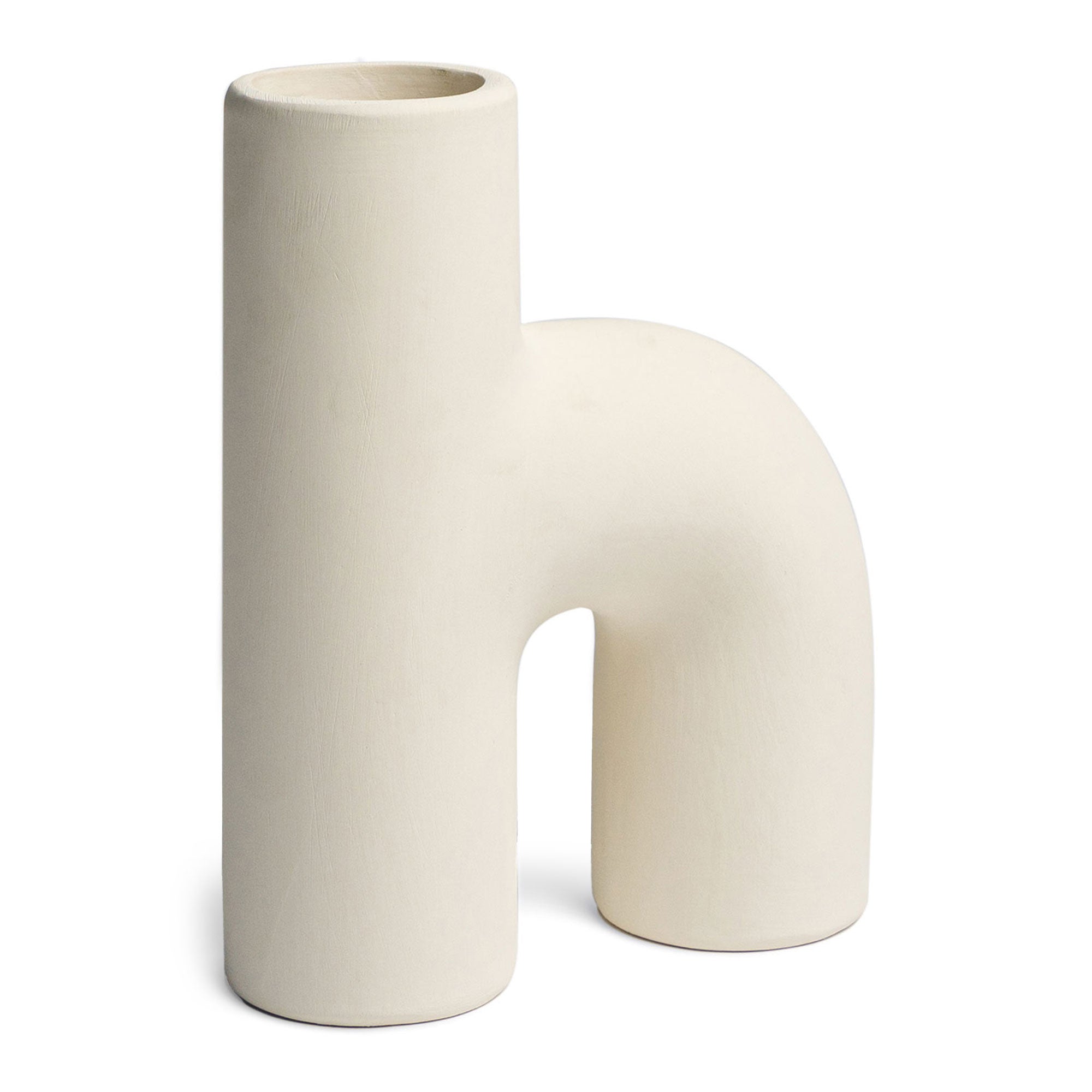 Villa Moda Lila Abstract Sculptural Decorative Modern Vase, White (Used) - VMInnovations